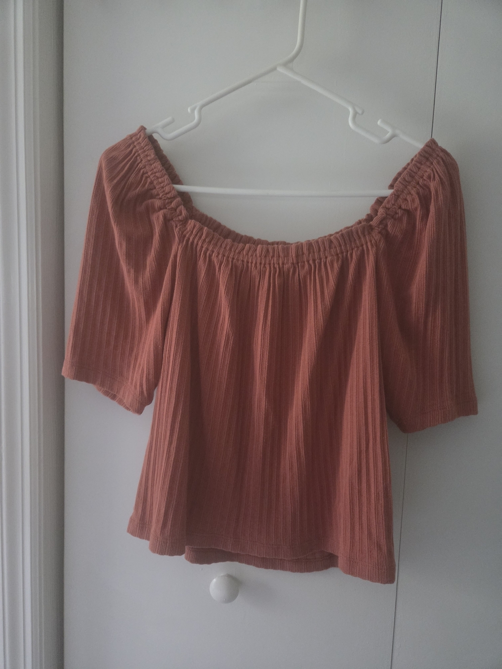 Madewell Off-the-Shoulder Ribbed Tunic - Rust - Picture 2 of 5